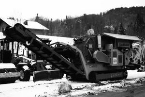 Baumaschinen im Winter