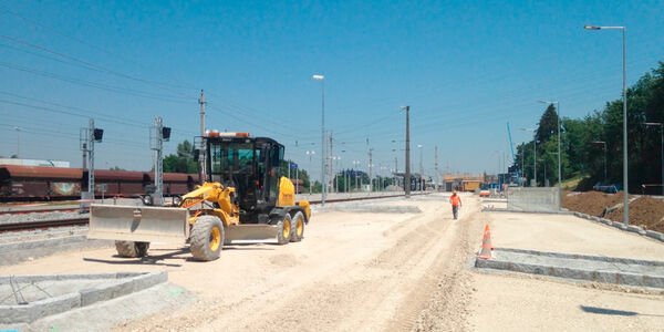 Straßenbau mit Grader